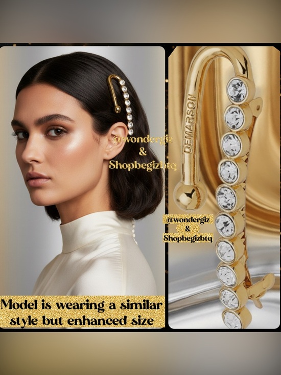 NWT Authentic Demarson Women\'s 12k Gold Plated Maia Crystal Hair Clip main image 8